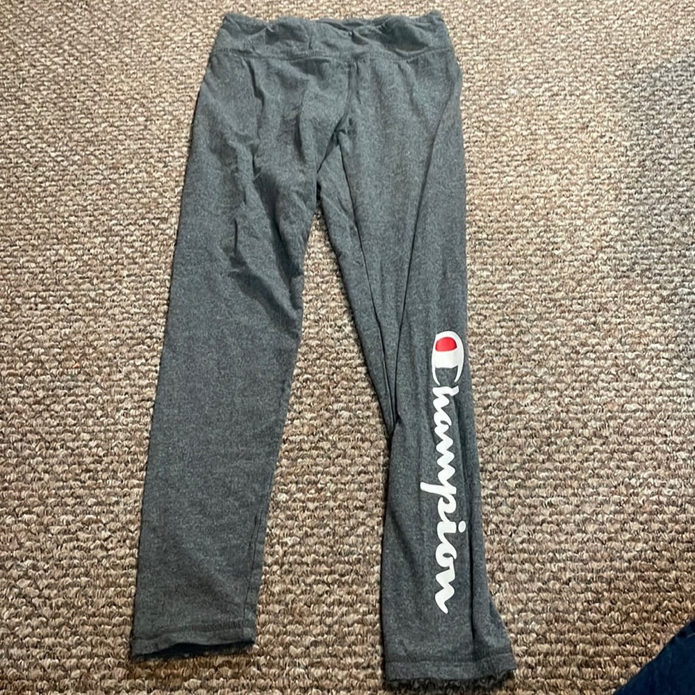 GIRLS CHAMPION SIZE Medium GREY ATHLETIC STRETCHY PANTS